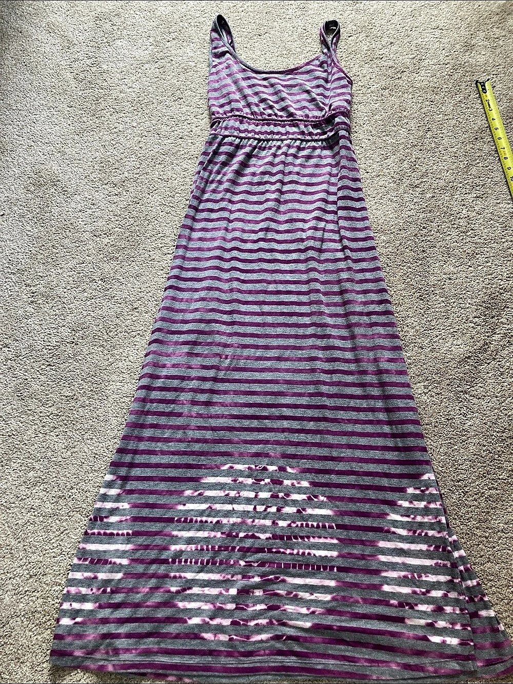 prAna Adrienne Maxi Striped Dress Purple & Gray Medium